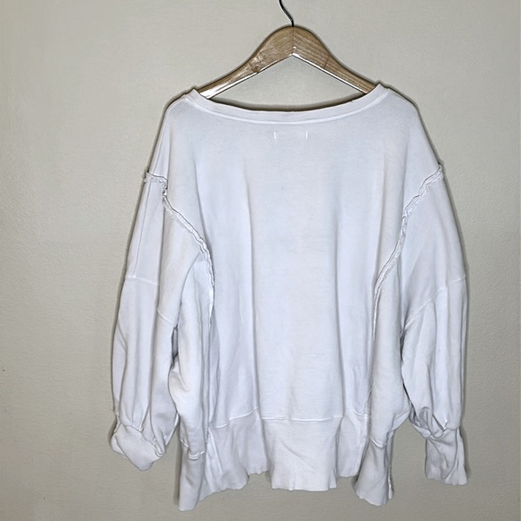 We The Free Pullover Sweatshirt White Long Sleeve Womens Size Large - Picture 6 of 9
